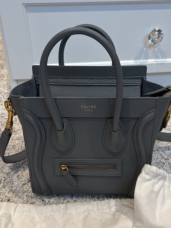 Handbags - Celine Nano luggage bag purse Kohl gray crossbody mini small